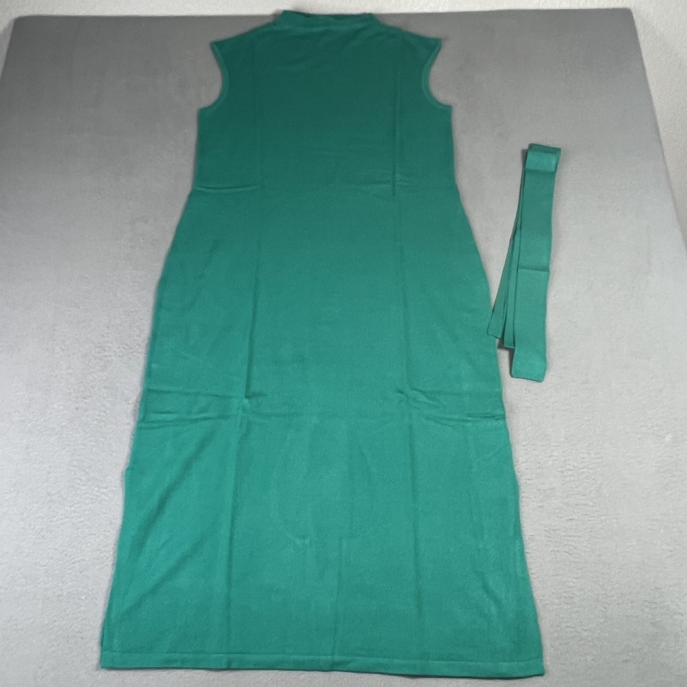 LB70 Lloyd Boston Dress‎ Womens Medium Sleeveless Knit Belted Mock Neck Pockets